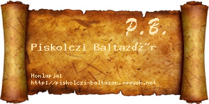 Piskolczi Baltazár névjegykártya
